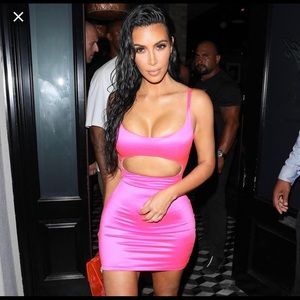 HOT pink fashionova Kim kardashian dress NEW w tag
